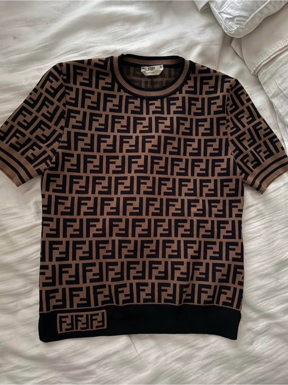 Fendi Black & Brown FF Monogram Crewneck Sweater